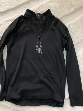 Spyder Black Top with White Logo Detail